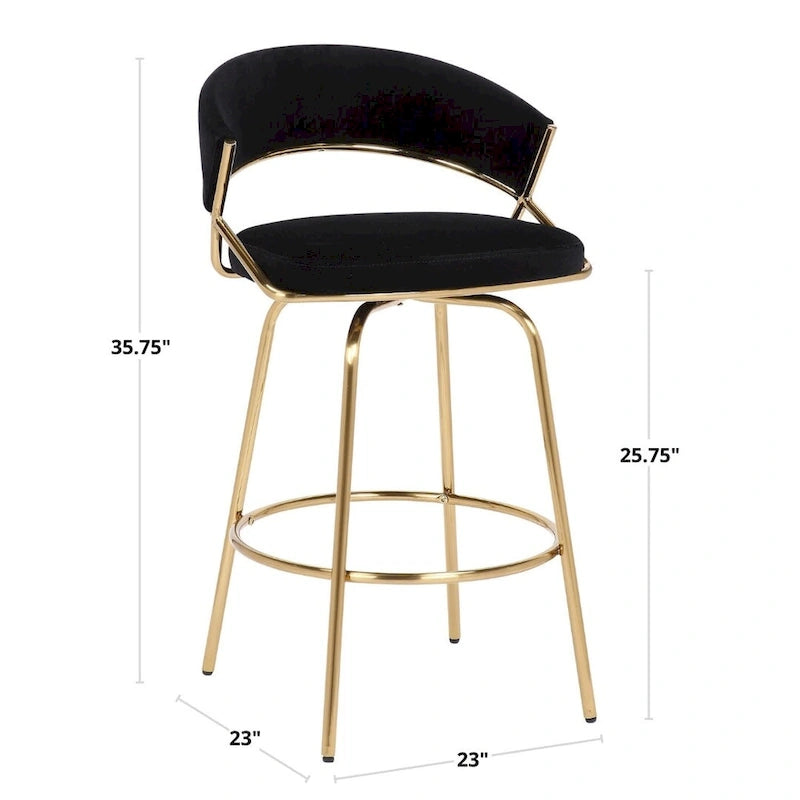 Tabouret de bar rembourré Silver Orchid Tatyana 26 avec pieds en métal (lot de 2)
