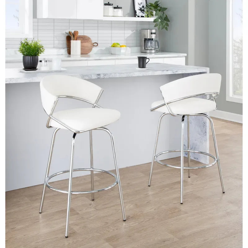 Tabouret de bar rembourré Silver Orchid Tatyana 26 avec pieds en métal (lot de 2)