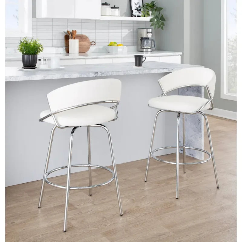 Tabouret de bar rembourré Silver Orchid Tatyana 26 avec pieds en métal (lot de 2)