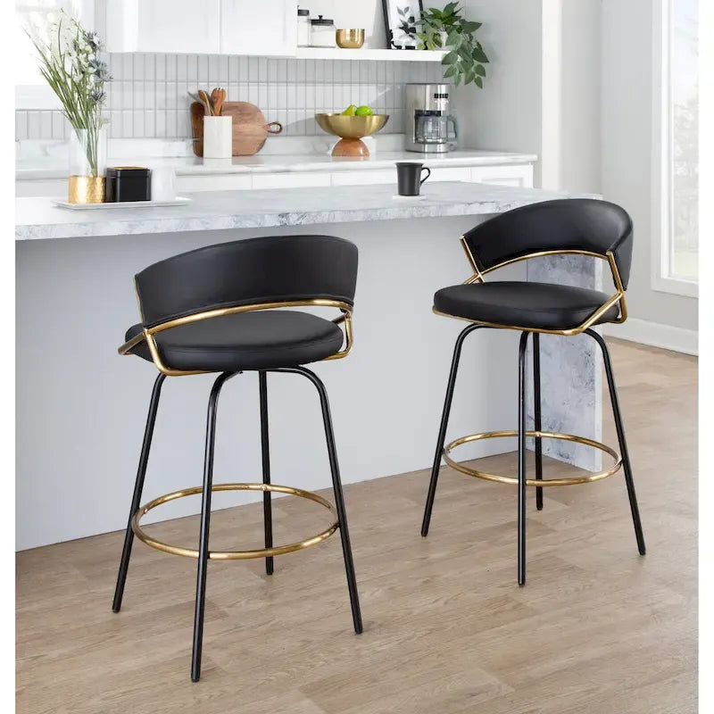 Tabouret de bar rembourré Silver Orchid Tatyana 26 avec pieds en métal (lot de 2)