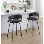 Tabouret de bar rembourré Silver Orchid Tatyana 26 avec pieds en métal (lot de 2)
