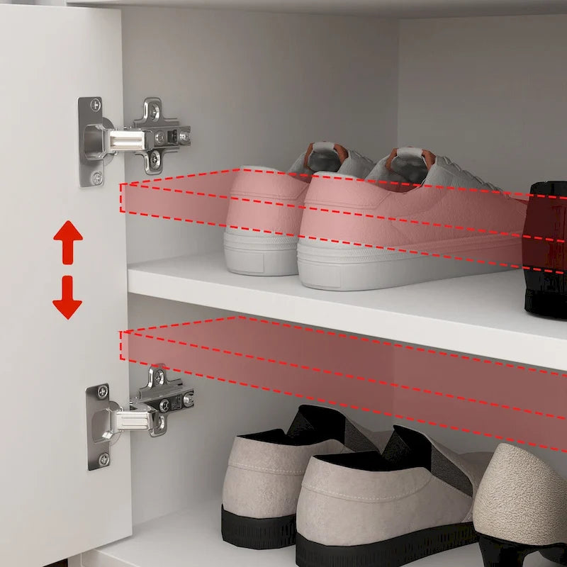 Banc de rangement blanc de 35,8 cm de large avec tiroirs et coussin d'assise rembourré