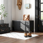 Banc de rangement blanc de 35,8 cm de large avec tiroirs et coussin d'assise rembourré