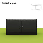 Banc de rangement blanc de 35,8 cm de large avec tiroirs et coussin d'assise rembourré