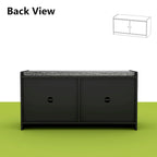 Banc de rangement blanc de 35,8 cm de large avec tiroirs et coussin d'assise rembourré