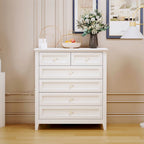 Commode à 6 tiroirs en bois massif peint à la bombe