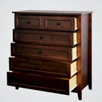 Commode à 6 tiroirs en bois massif peint à la bombe