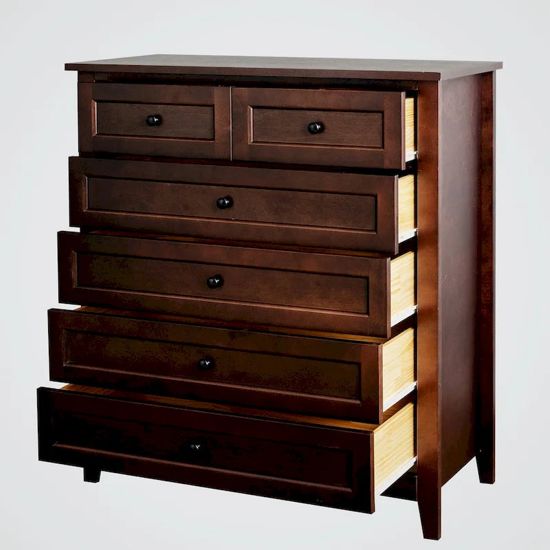 Commode à 6 tiroirs en bois massif peint à la bombe