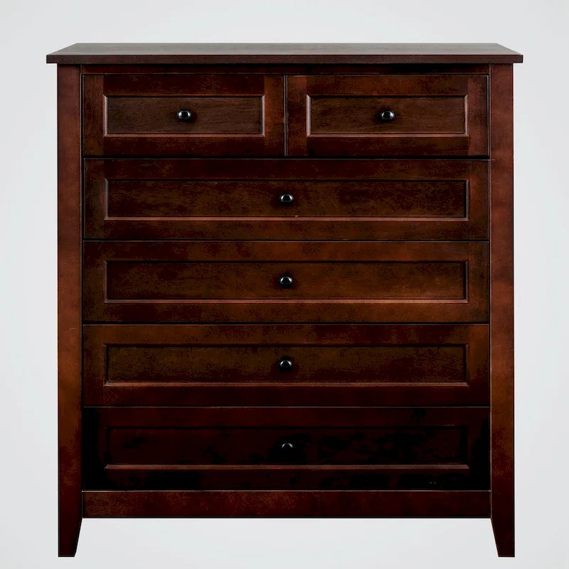 Commode à 6 tiroirs en bois massif peint à la bombe