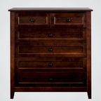 Commode à 6 tiroirs en bois massif peint à la bombe