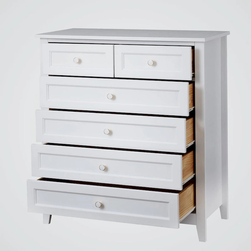 Commode à 6 tiroirs en bois massif peint à la bombe