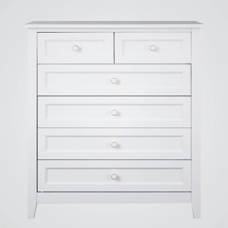 Commode à 6 tiroirs en bois massif peint à la bombe