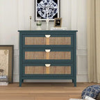 3 Drawers Rattan Storage Cabinet for Bedroom Living Room