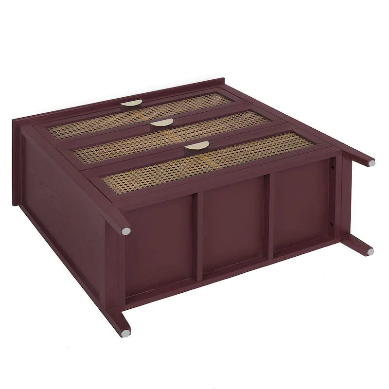 Meuble de rangement en rotin à 3 tiroirs pour chambre ou salon