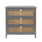 Meuble de rangement en rotin à 3 tiroirs pour chambre ou salon