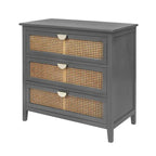 Meuble de rangement en rotin à 3 tiroirs pour chambre ou salon