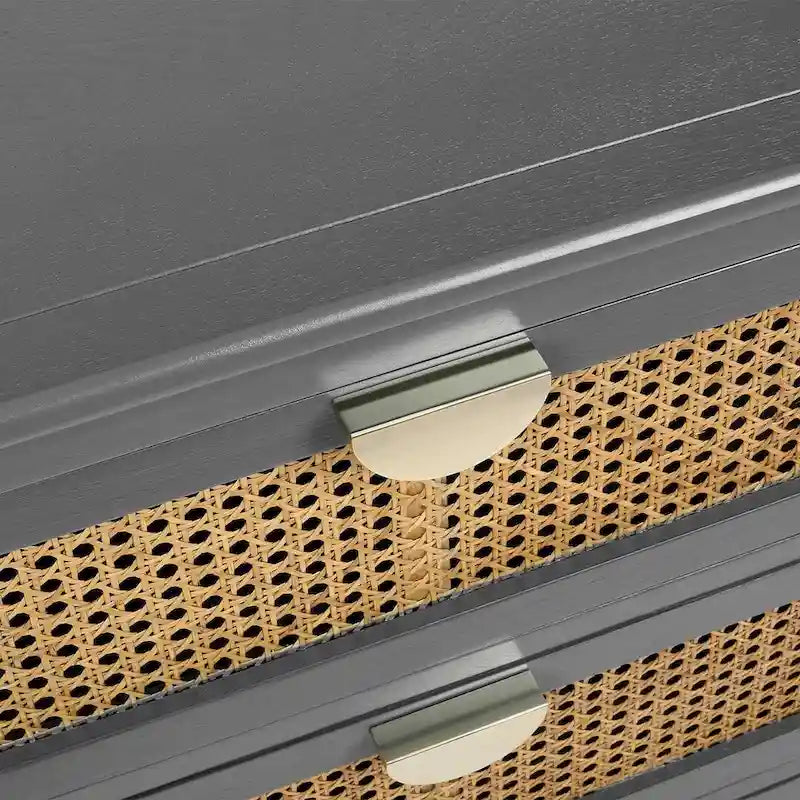 Meuble de rangement en rotin à 3 tiroirs pour chambre ou salon