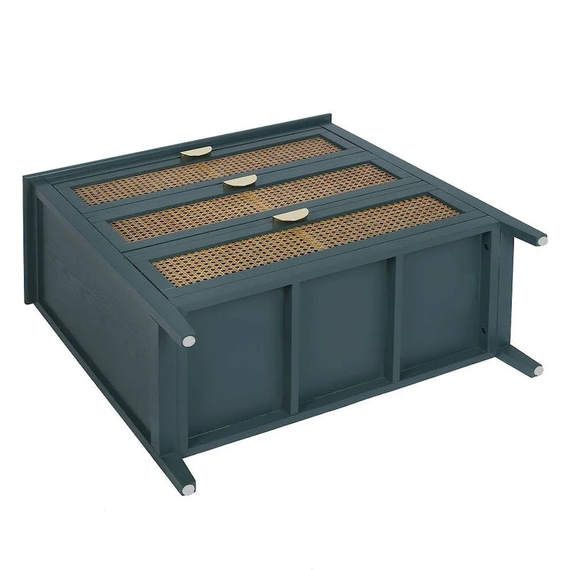 Meuble de rangement en rotin à 3 tiroirs pour chambre ou salon