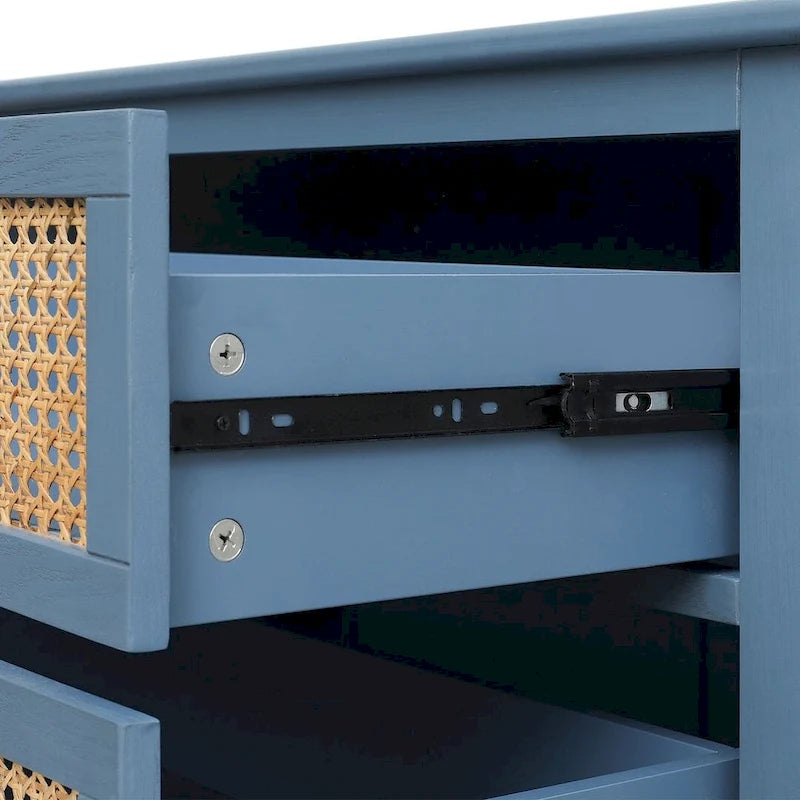 Meuble de rangement en rotin à 3 tiroirs pour chambre ou salon