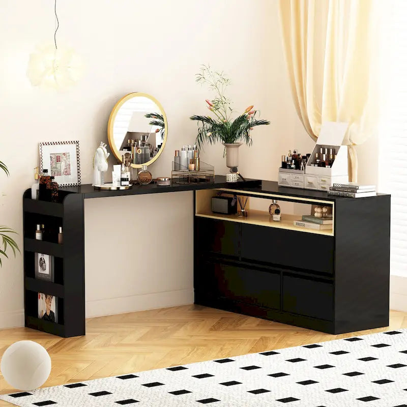 Commode à 4 tiroirs blanche pour chambre à coucher