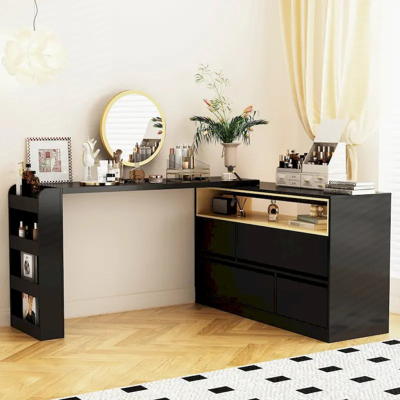 Commode à 4 tiroirs blanche pour chambre à coucher