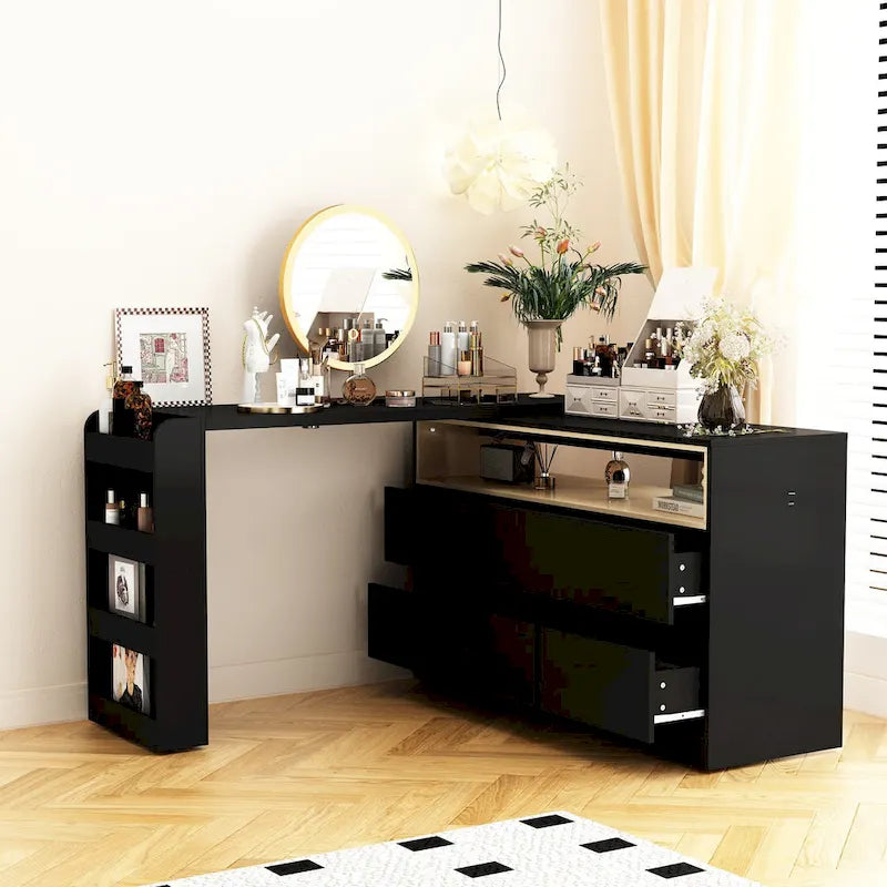 Commode à 4 tiroirs blanche pour chambre à coucher