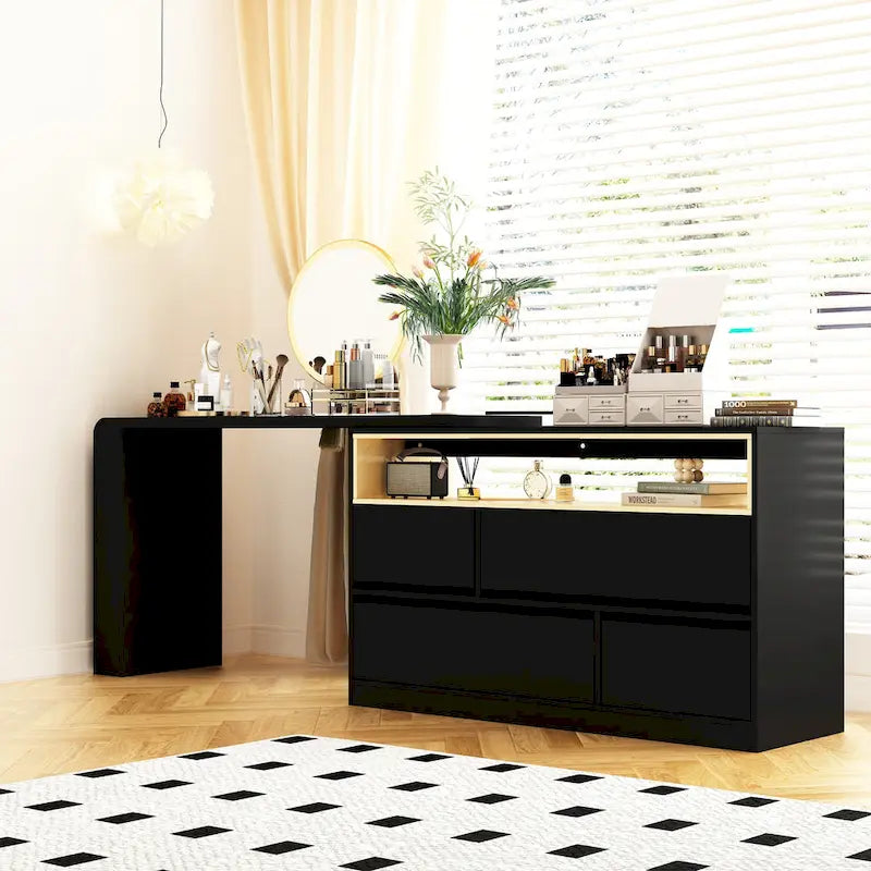 Commode à 4 tiroirs blanche pour chambre à coucher