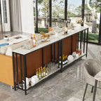 Console moderne à 2 niveaux en pierre frittée robuste