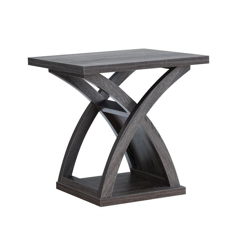 Table d'appoint DH BASIC Transitional Gris vieilli 22 pouces à 1 étagère par Denhour