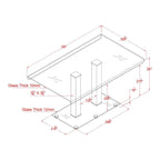 Table de salle à manger Maza 59 pouces en métal argenté et verre de Furniture of America