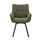 Chaise de salle à manger pivotante en tissu Mirri de Porthos Home avec pieds en acier