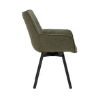 Chaise de salle à manger pivotante en tissu Mirri de Porthos Home avec pieds en acier