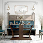 Table de salle à manger contemporaine Bind en merisier avec plateau en verre de 183 cm (72 pouces) de hauteur, de marque Furniture of America