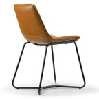 Chaise de salle à manger Amery Cappuccino en similicuir avec structure en fer (lot de 2)