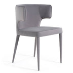 Modrest Lucero Modern Grey Velvet Arm Dining Chair