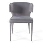 Chaise de salle à manger moderne Modrest Lucero en velours gris avec accoudoirs