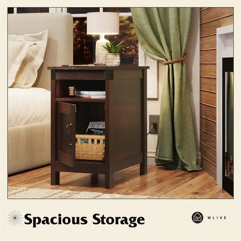 Table d'appoint avec station de recharge - 13,4 cm (P) x 23,4 cm (L) x 23,8 cm (H)