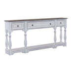 Table console d'entrée Magnolia Manor blanc antique et écorce vieillie de 183 cm