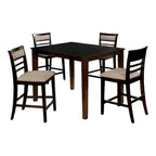Ensemble de salle à manger Yevana contemporain en bois massif, 5 pièces, hauteur comptoir, par Furniture of America