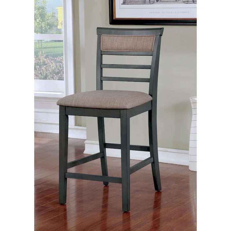 Ensemble de salle à manger Yevana contemporain en bois massif, 5 pièces, hauteur comptoir, par Furniture of America