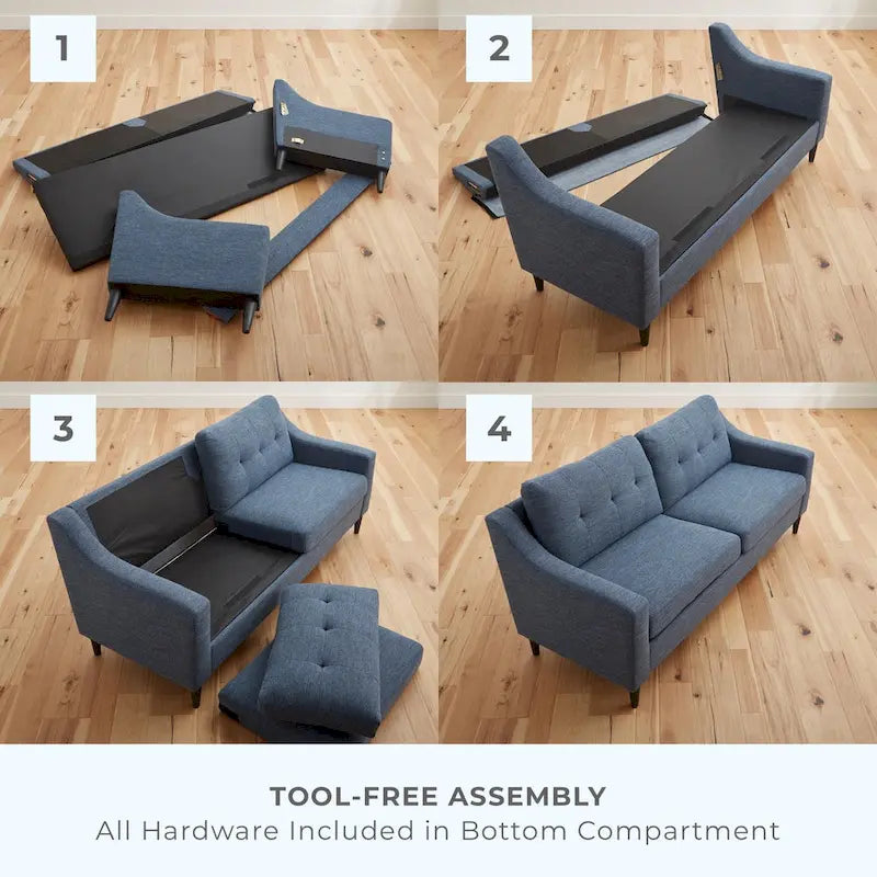 Canapé Brookside Ellen 75 à accoudoirs incurvés et capitonnés