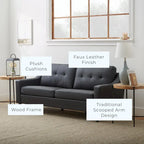 Canapé Brookside Ellen 75 à accoudoirs incurvés et capitonnés