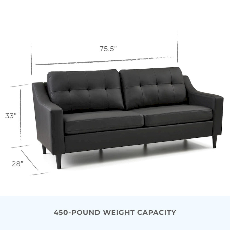 Canapé Brookside Ellen 75 à accoudoirs incurvés et capitonnés