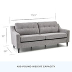 Canapé Brookside Ellen 75 à accoudoirs incurvés et capitonnés