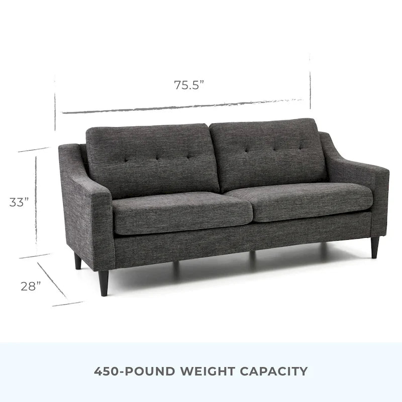 Canapé Brookside Ellen 75 à accoudoirs incurvés et capitonnés