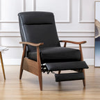Fauteuil inclinable Fordham en cuir pleine fleur avec accoudoirs en bois de Greyson Living