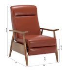 Fauteuil inclinable Fordham en cuir pleine fleur avec accoudoirs en bois de Greyson Living