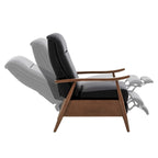 Fauteuil inclinable Fordham en cuir pleine fleur avec accoudoirs en bois de Greyson Living