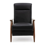Fauteuil inclinable Fordham en cuir pleine fleur avec accoudoirs en bois de Greyson Living