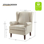 Ensemble de 2 fauteuils d'appoint traditionnels en tissu Epimethis avec pieds tournés par HULALA HOME